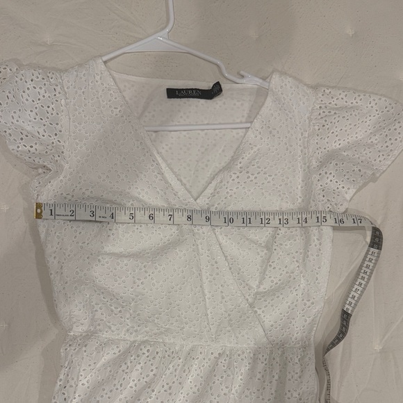 Lauren Ralph Lauren Eyelet White Ruffled Dress Size 0 - Picture 10 of 12